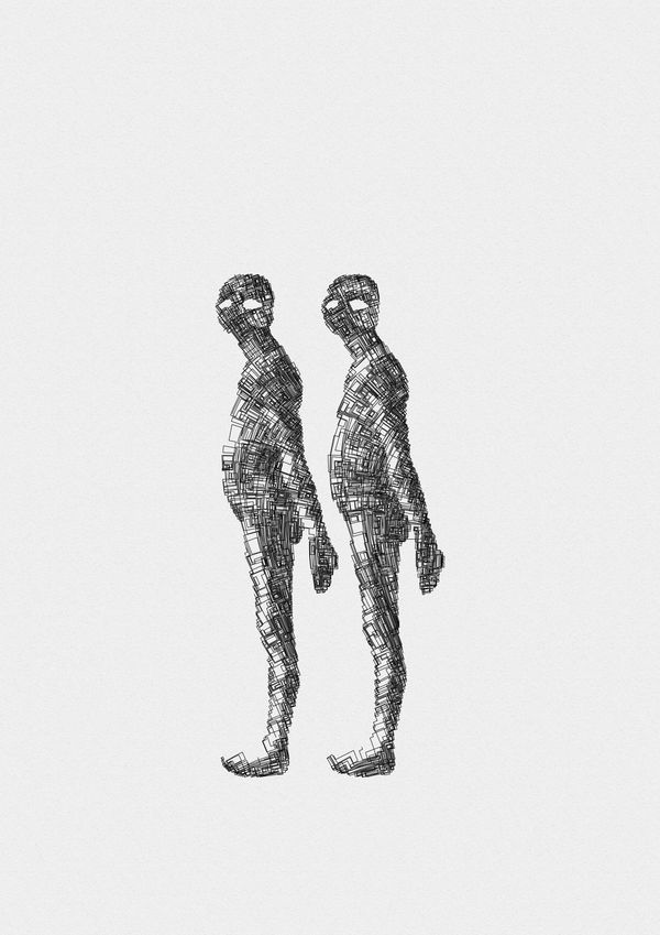 Pen and ink drawing from the collection Différance Drawings.