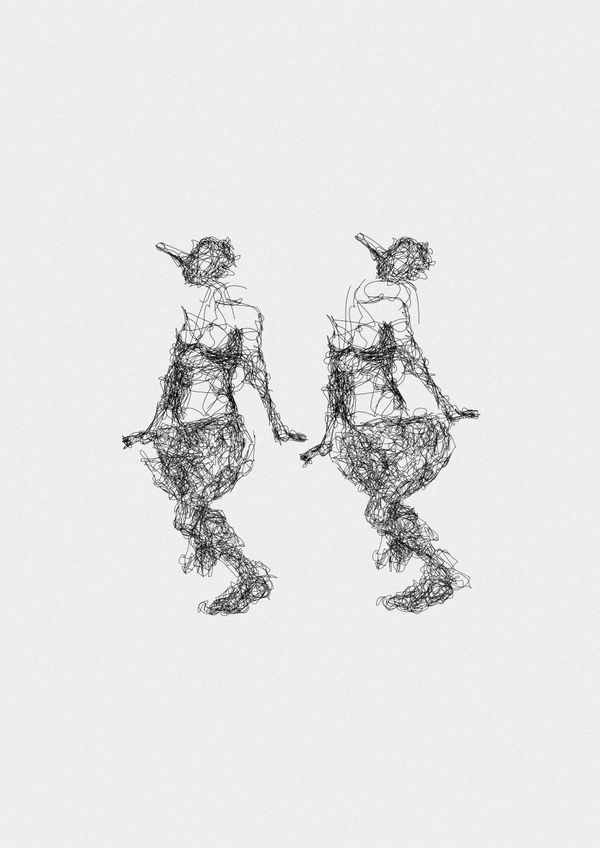 Pen and ink drawing from the collection Différance Drawings.