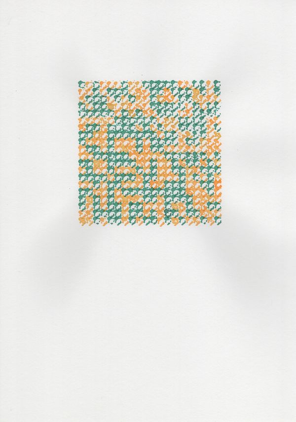 Gallery A sticky abstraction in green and yellow with an even chance. - Gallery image 1