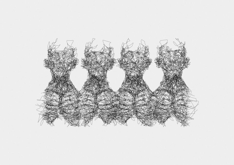 Family Portraits, 777U7G. Black pigment ink on 210gsm cartridge paper.