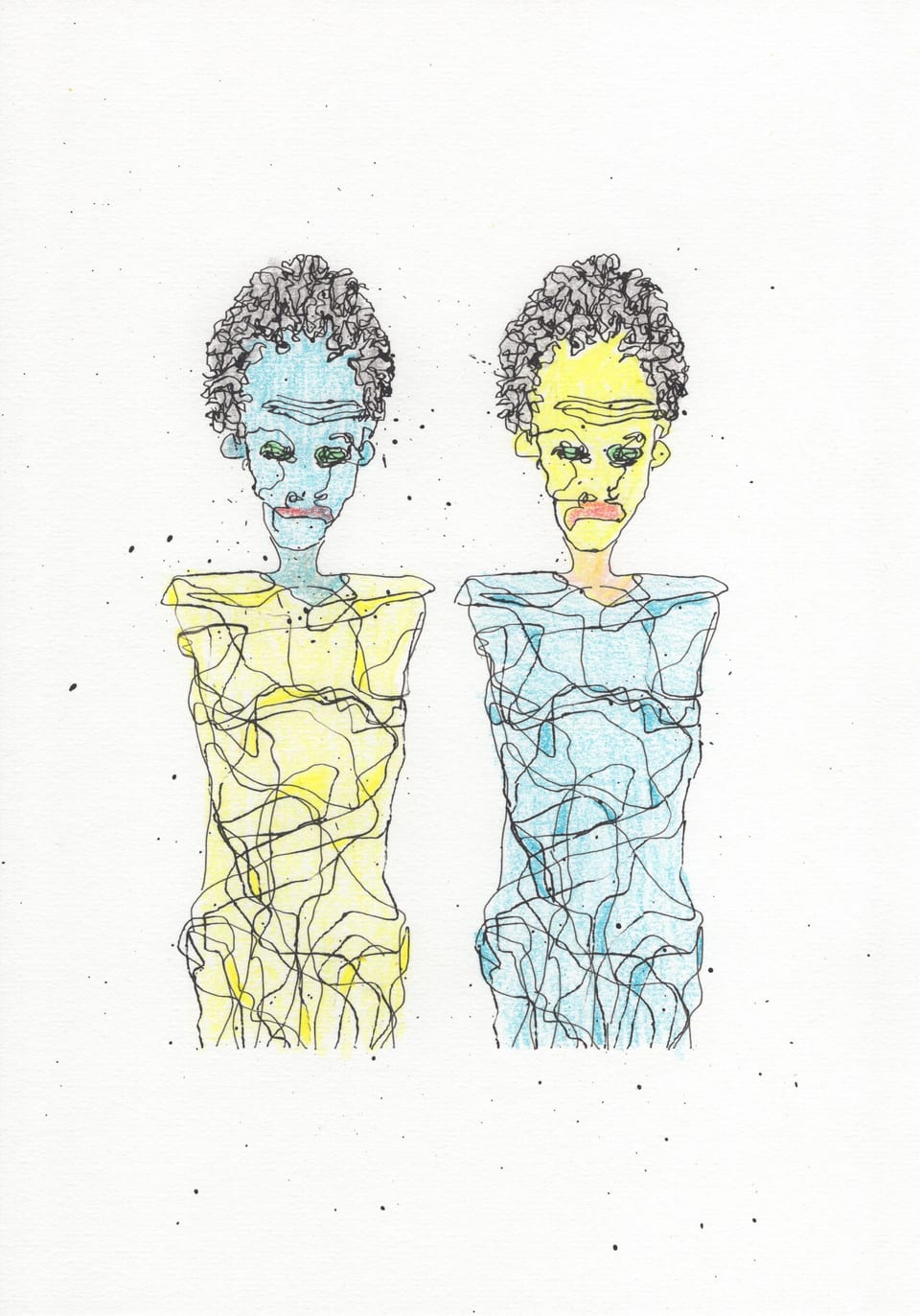 Family Portraits, RFT4PB. Black pigment ink on 210gsm cartridge paper